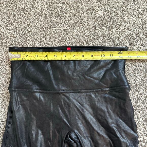 SPANX black moto faux leather leggings size M - Picture 10 of 11